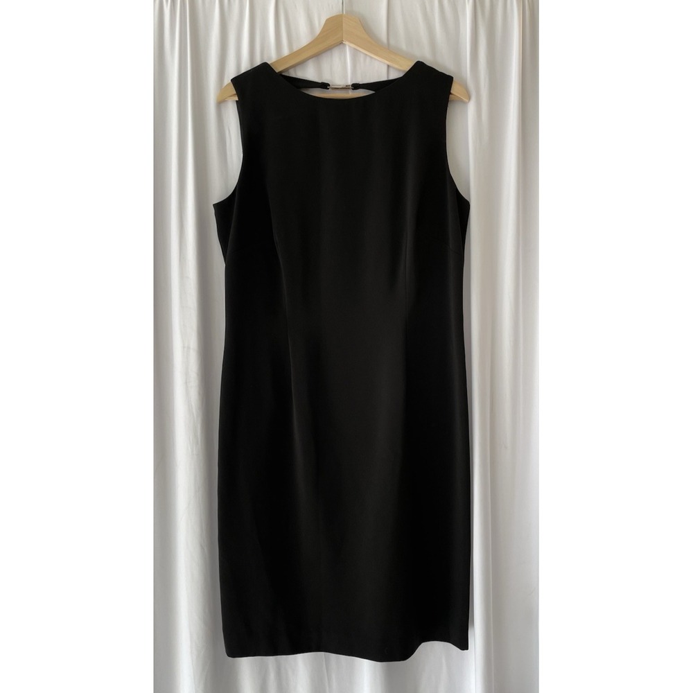 Clifford & Wills Womens Black Sheath Cocktail Dress 14 Backless Classic Social
